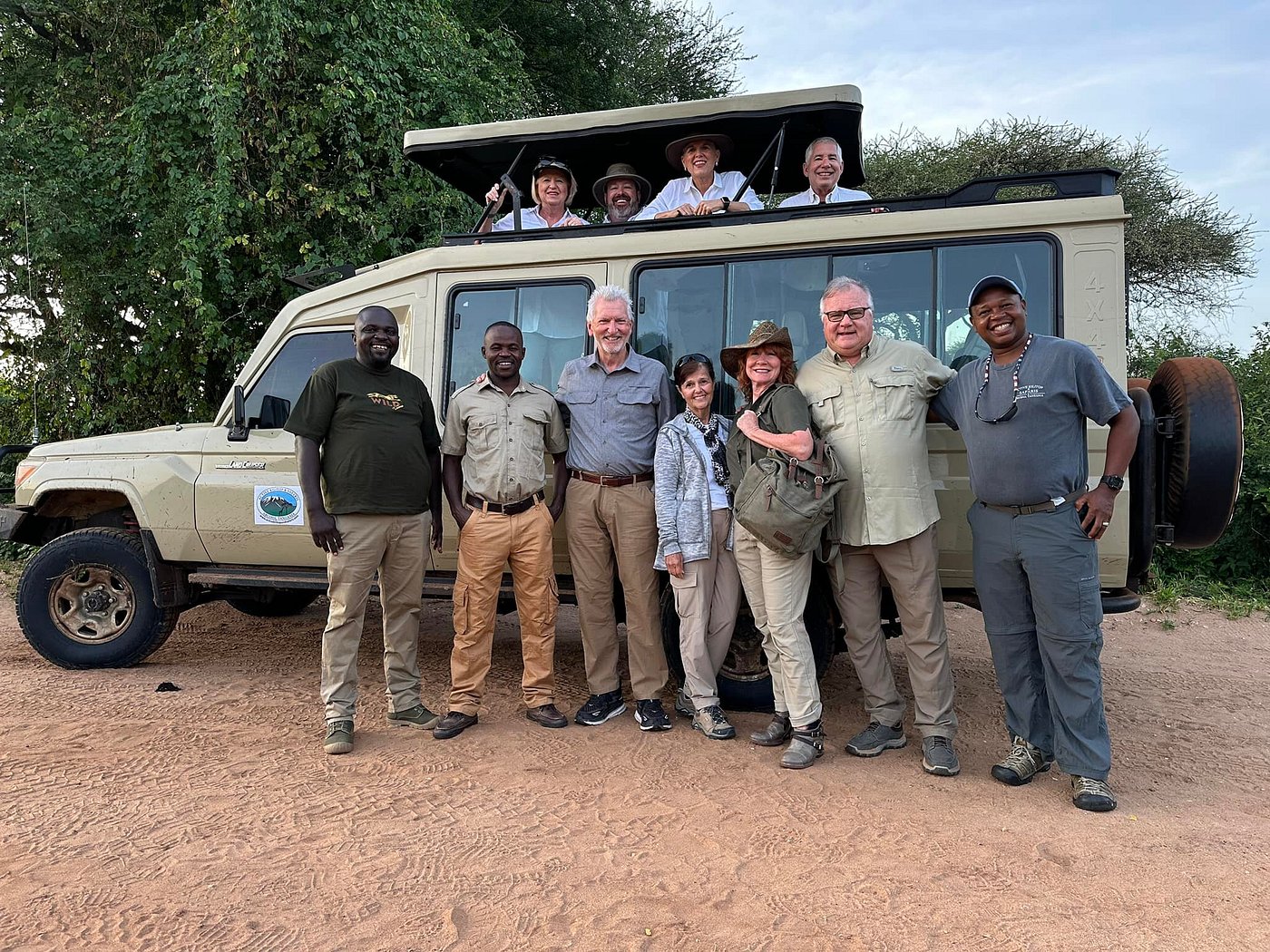 Game drive at sunset