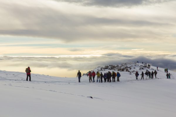 Track on Kilimanjaro to highest peak on the Machame Route Whiskey. 5 day on the way