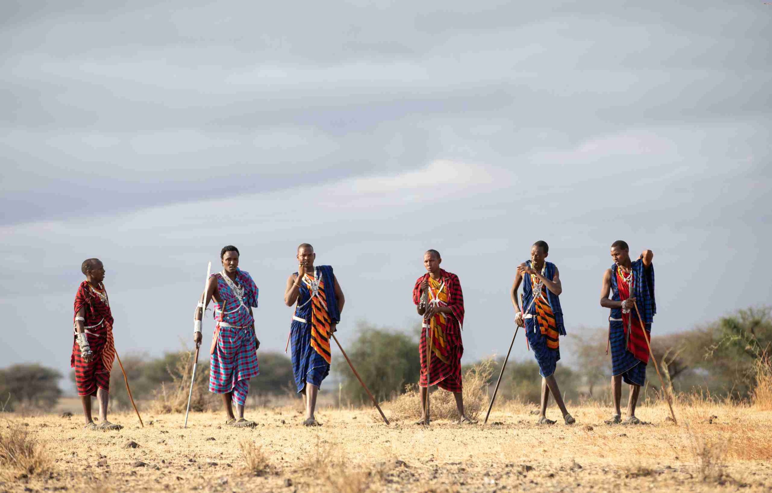 Maasai men walking together